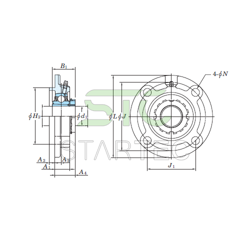 Корпус с подшипником UKFC210+HE310 производитель STC